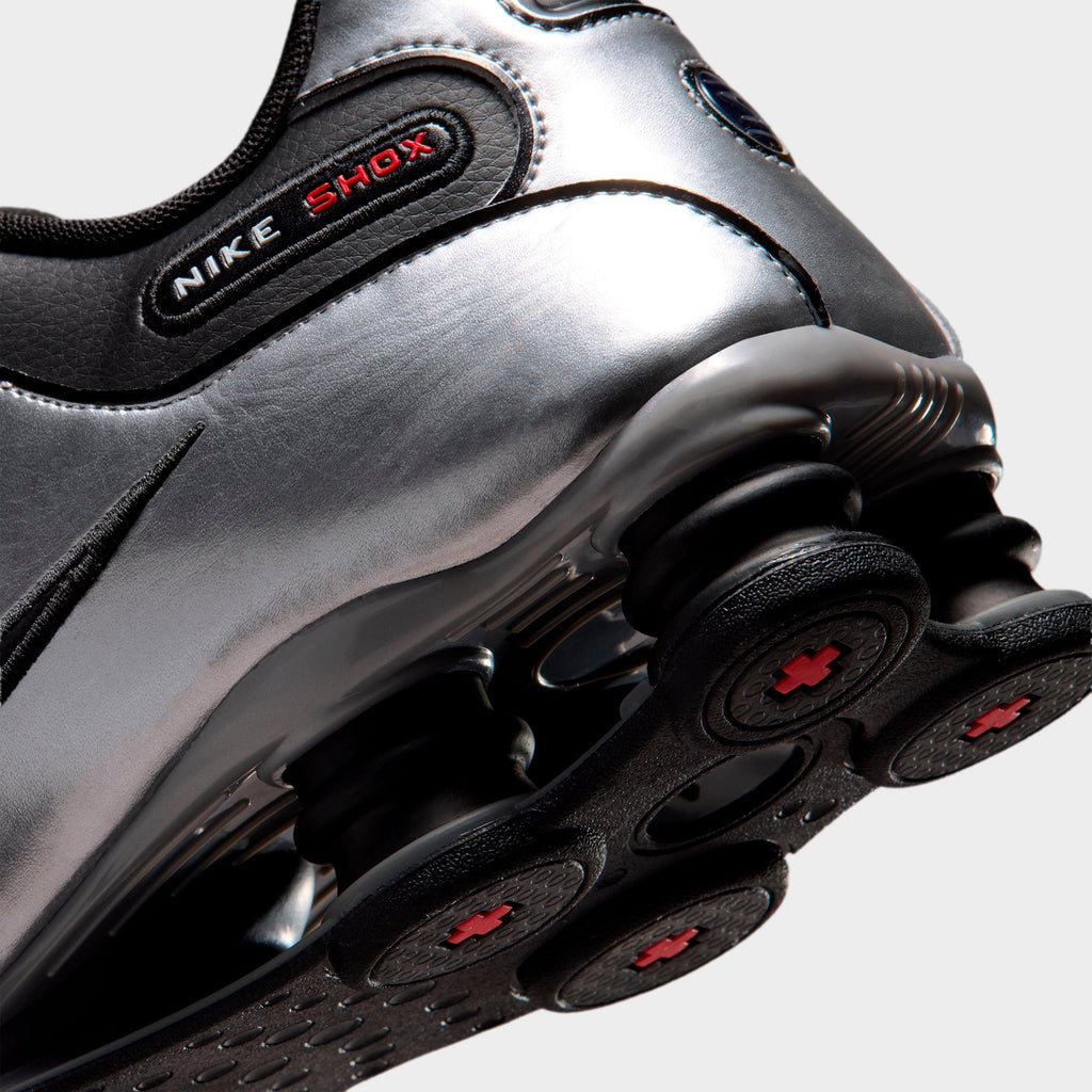 Men's Nike Shox NZ Casual Shoes - Black/Metallic Silver/University Red/Black - view 3