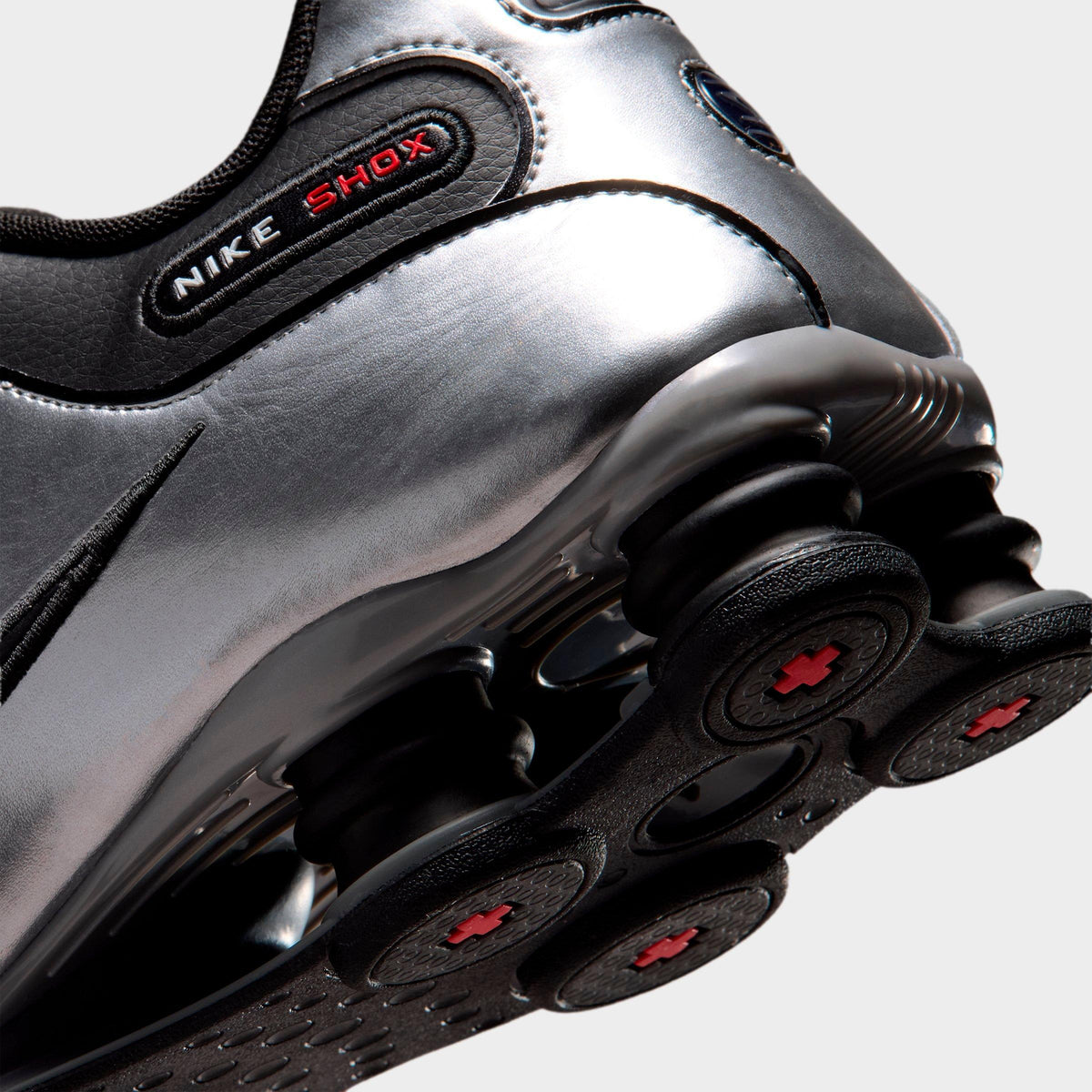 Men's Nike Shox NZ Casual Shoes - Black/Metallic Silver/University Red/Black - view 3