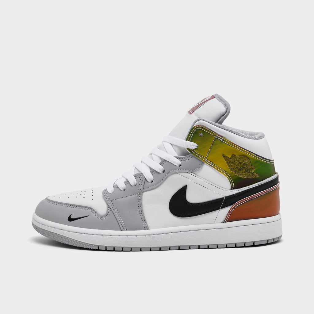 Men's Air Jordan Retro 1 Mid SE Casual Shoes - Multi-Color/White/Wolf Grey/Black