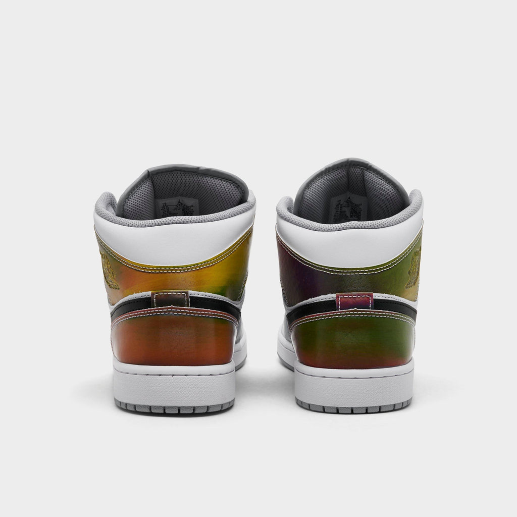 Men's Air Jordan Retro 1 Mid SE Casual Shoes - Multi-Color/White/Wolf Grey/Black - view 4