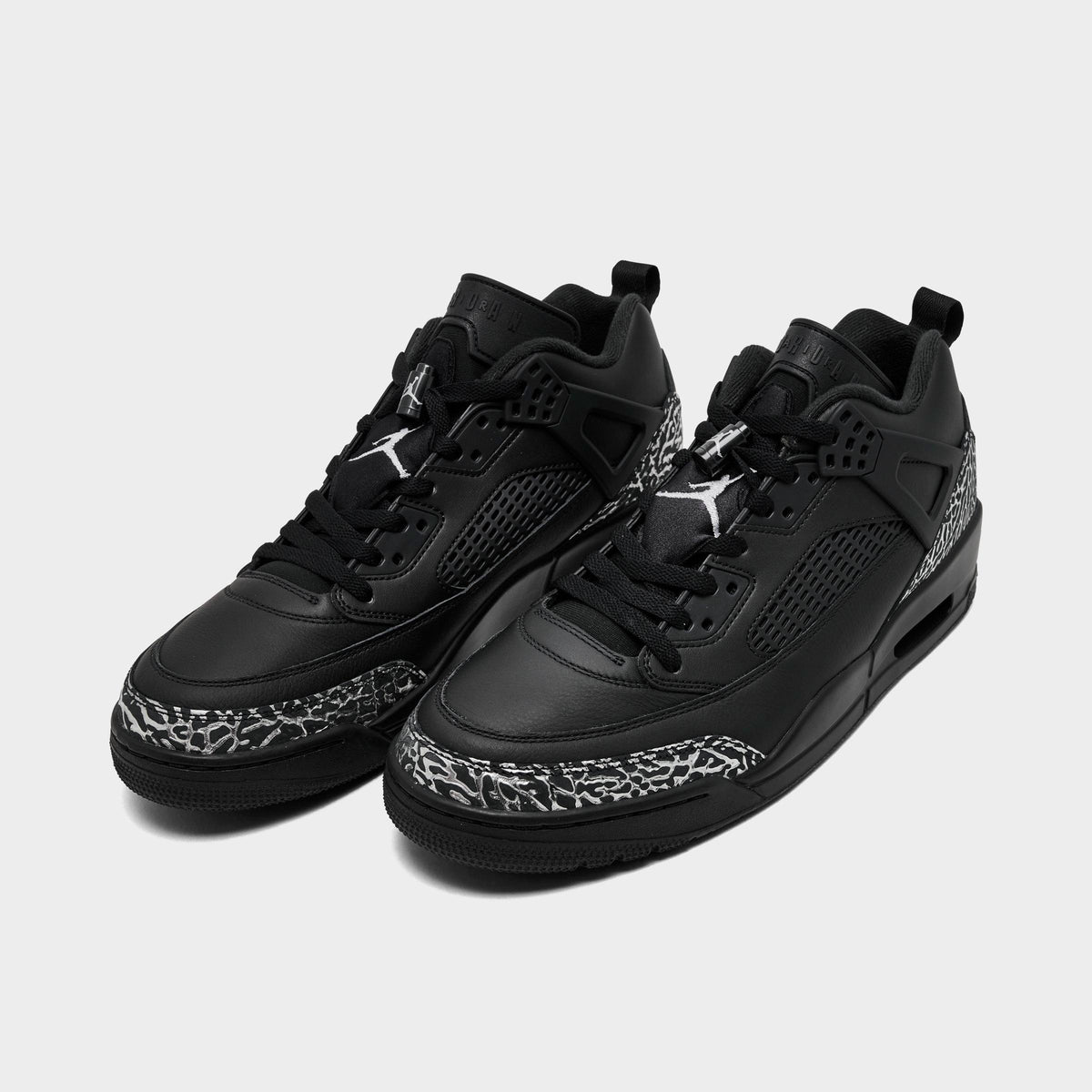Men's Jordan Spizike Low Casual Shoes - Black/Black/Metallic Silver - view 2