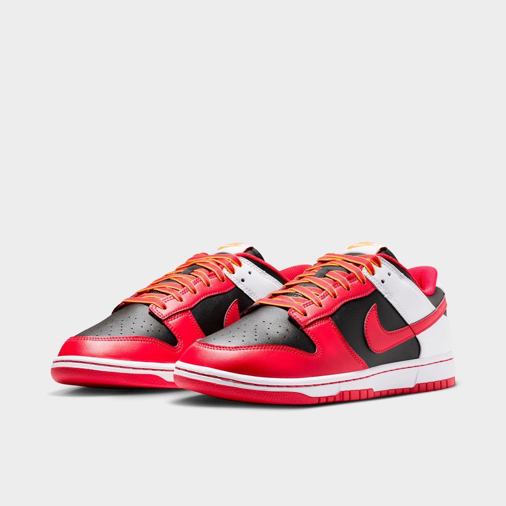 Men's Nike Dunk Low Retro Casual Shoes - Black/White/University Gold/University Red - view 2