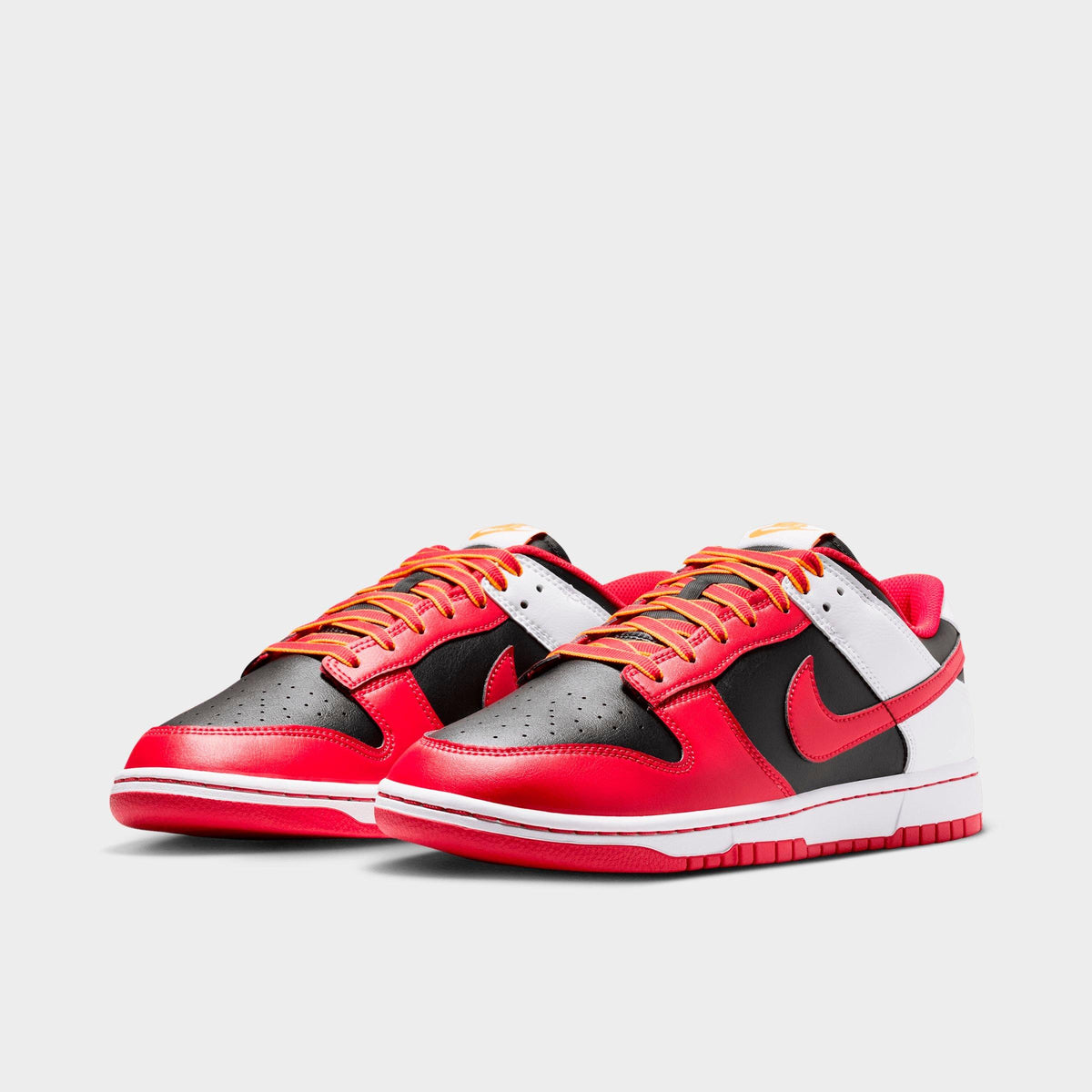Men's Nike Dunk Low Retro Casual Shoes - Black/White/University Gold/University Red - view 2