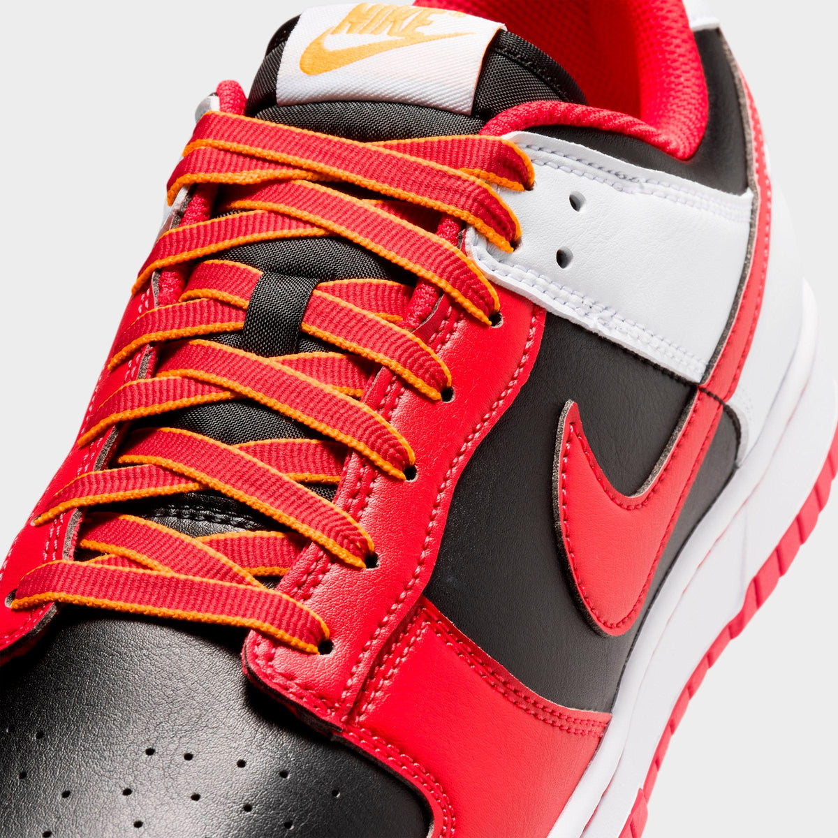 Men's Nike Dunk Low Retro Casual Shoes - Black/White/University Gold/University Red - view 3
