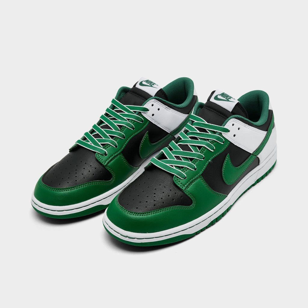 Men's Nike Dunk Low Retro Casual Shoes - Black/White/Clover - view 2