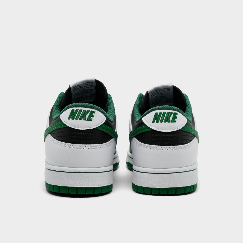 Men's Nike Dunk Low Retro Casual Shoes - Black/White/Clover - view 4