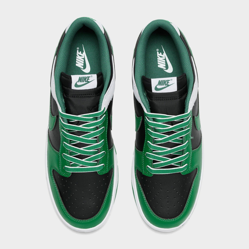 Men's Nike Dunk Low Retro Casual Shoes - Black/White/Clover - view 5