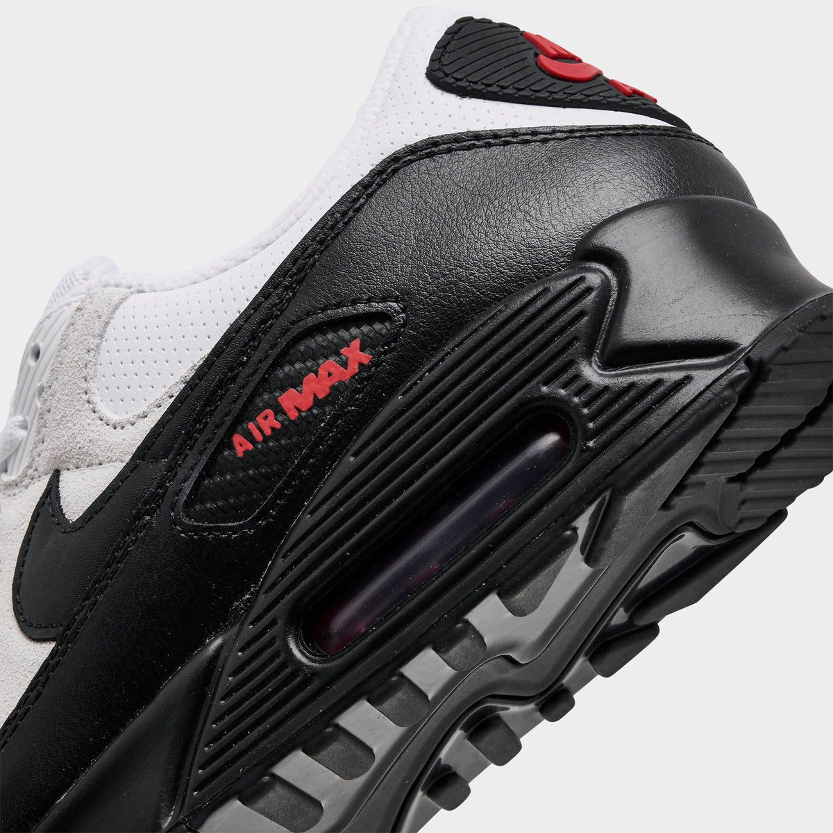 Men's Nike Air Max 90 Casual Shoes - White/Black/University Red - view 3