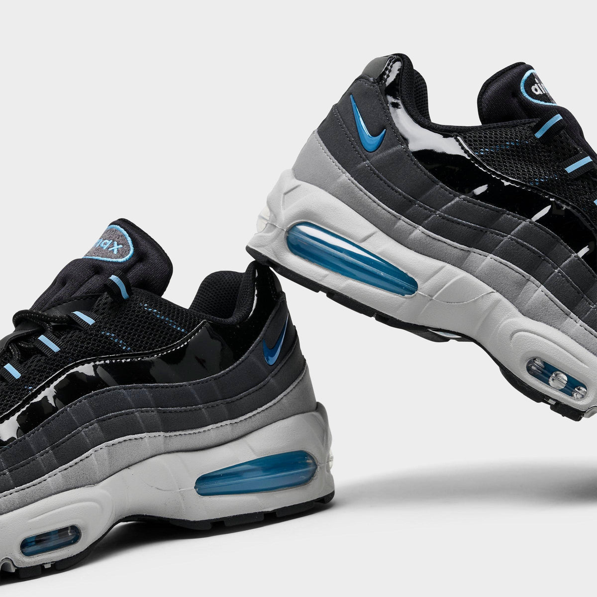Men's Nike Air Max 95 Big Bubble Casual Shoes - Black/Grey Fog/Anthracite/Football Blue - view 3