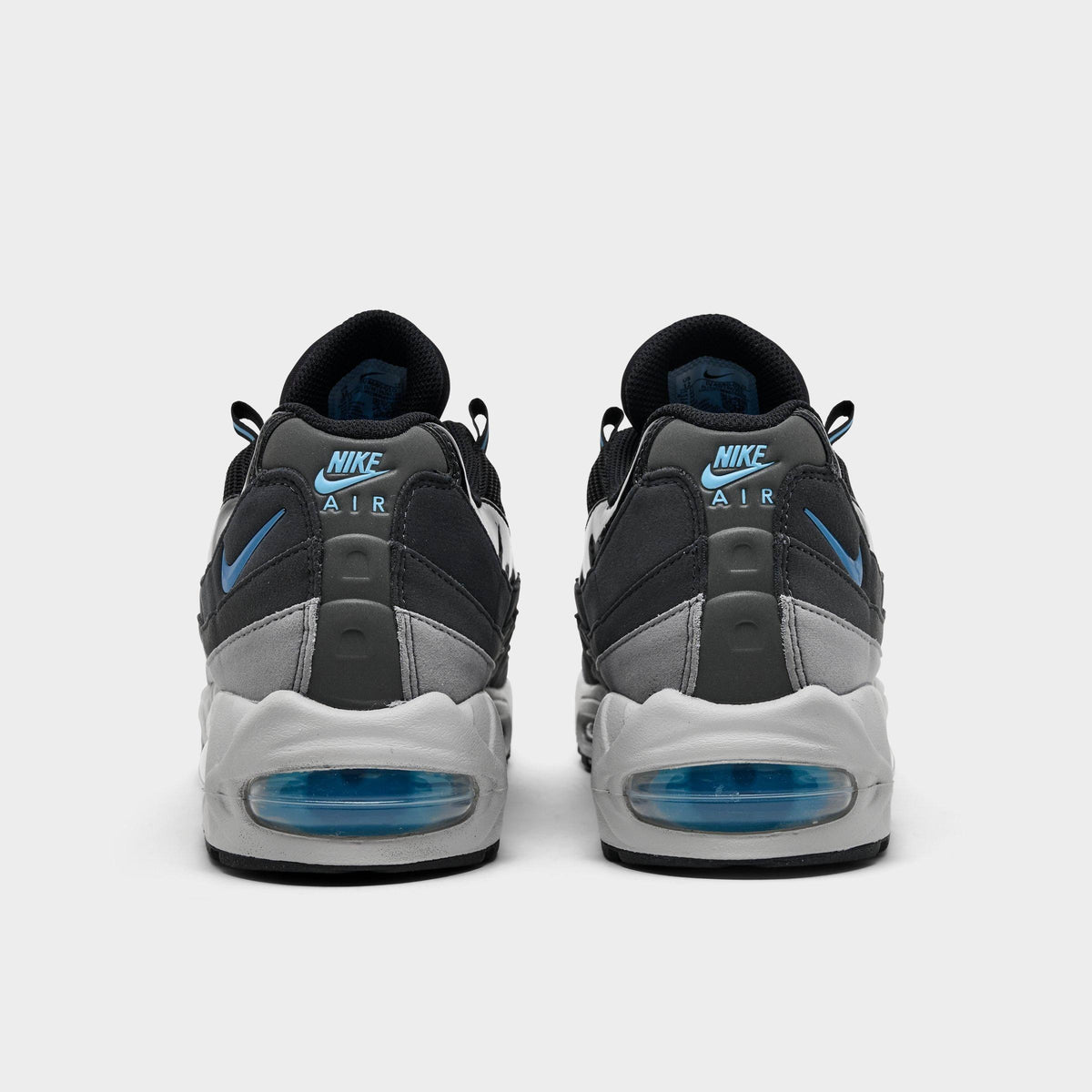 Men's Nike Air Max 95 Big Bubble Casual Shoes - Black/Grey Fog/Anthracite/Football Blue - view 4
