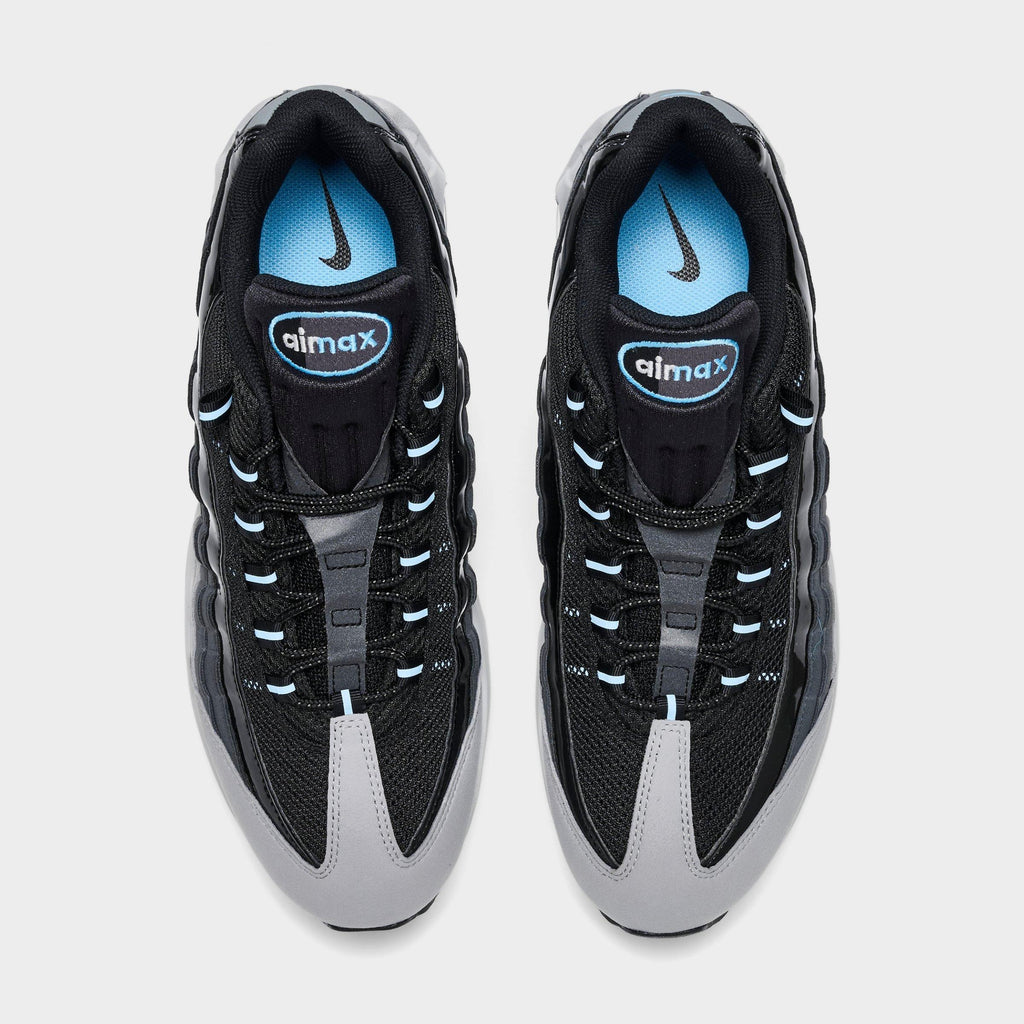 Men's Nike Air Max 95 Big Bubble Casual Shoes - Black/Grey Fog/Anthracite/Football Blue - view 5