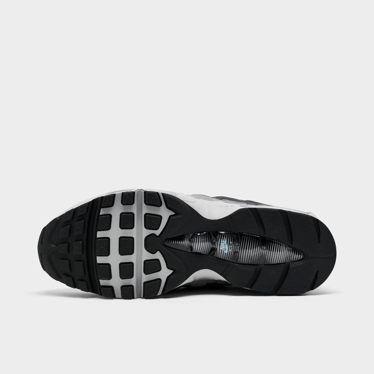 Men's Nike Air Max 95 Big Bubble Casual Shoes - Black/Grey Fog/Anthracite/Football Blue - view 6