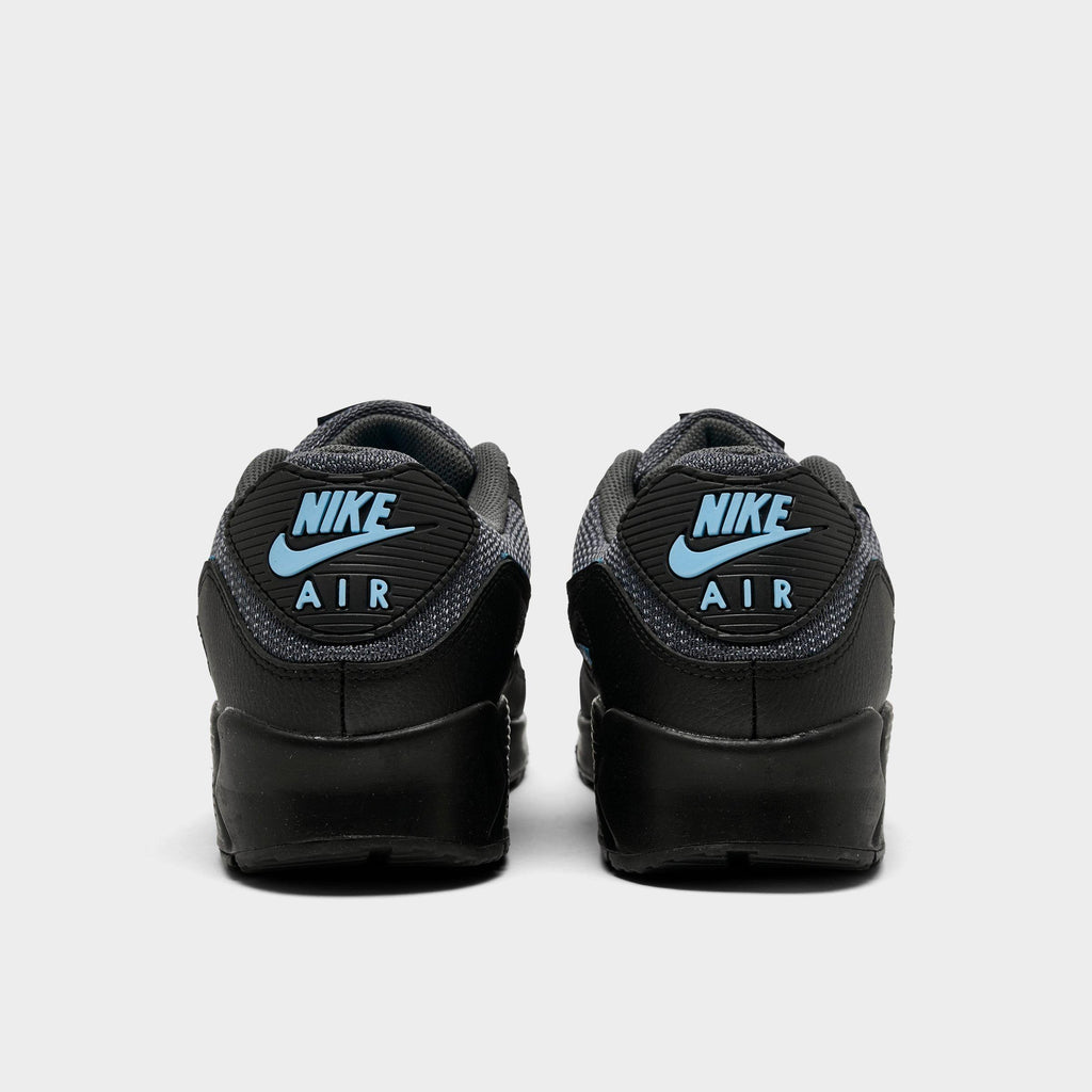 Men's Nike Air Max 90 Casual Shoes - Light Smoke Grey/Black/Football Blue - view 4