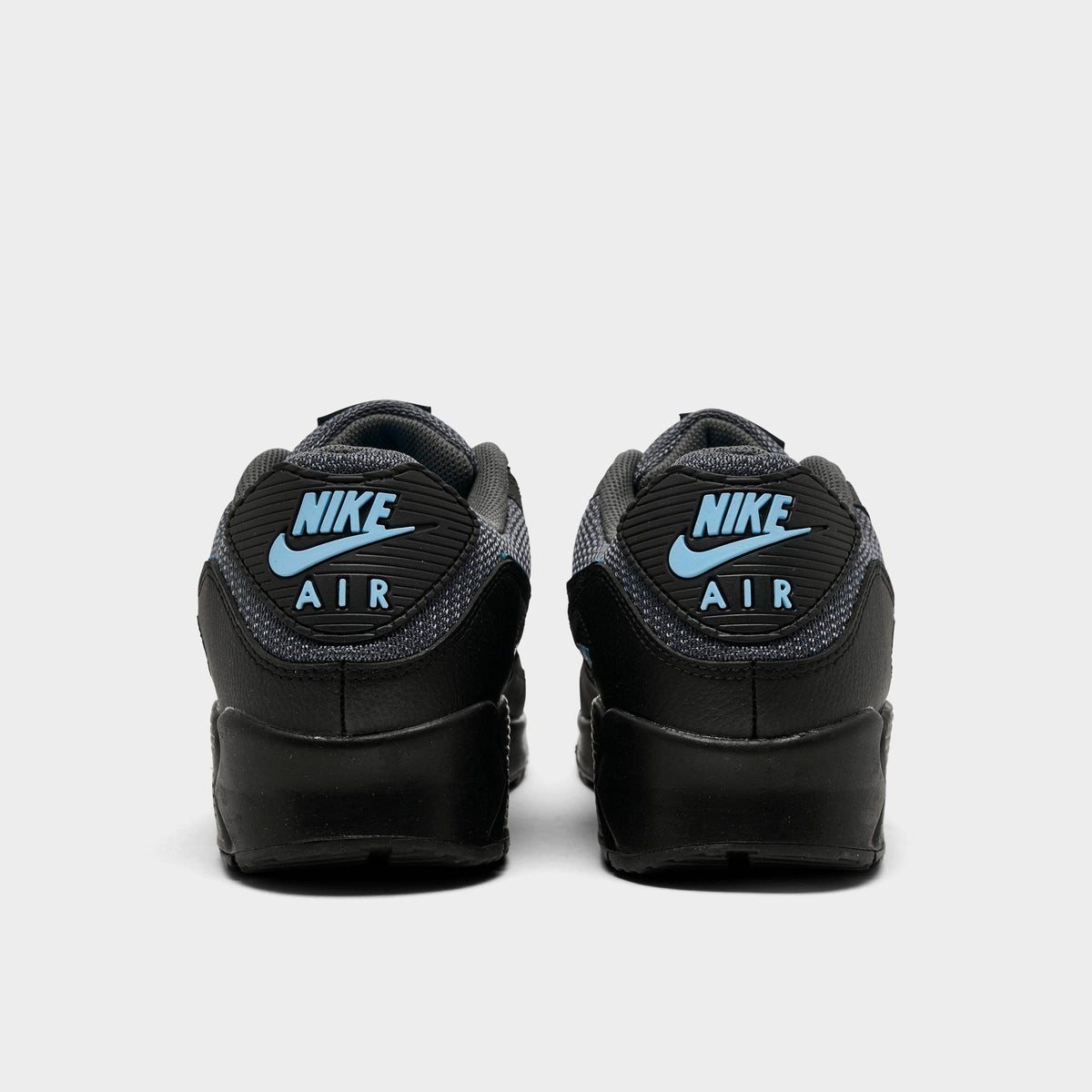 Men's Nike Air Max 90 Casual Shoes - Light Smoke Grey/Black/Football Blue - view 4