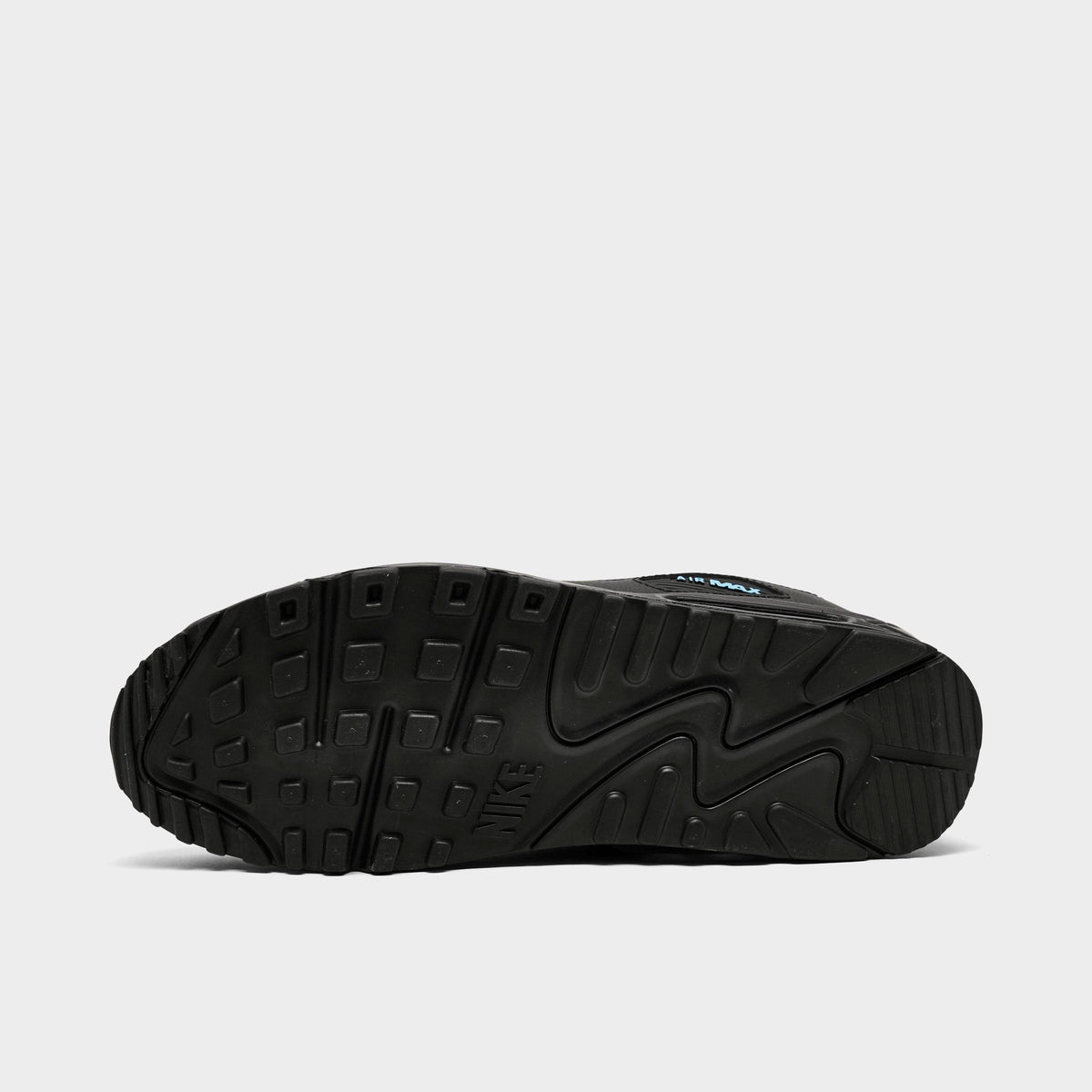 Men's Nike Air Max 90 Casual Shoes - Light Smoke Grey/Black/Football Blue - view 6