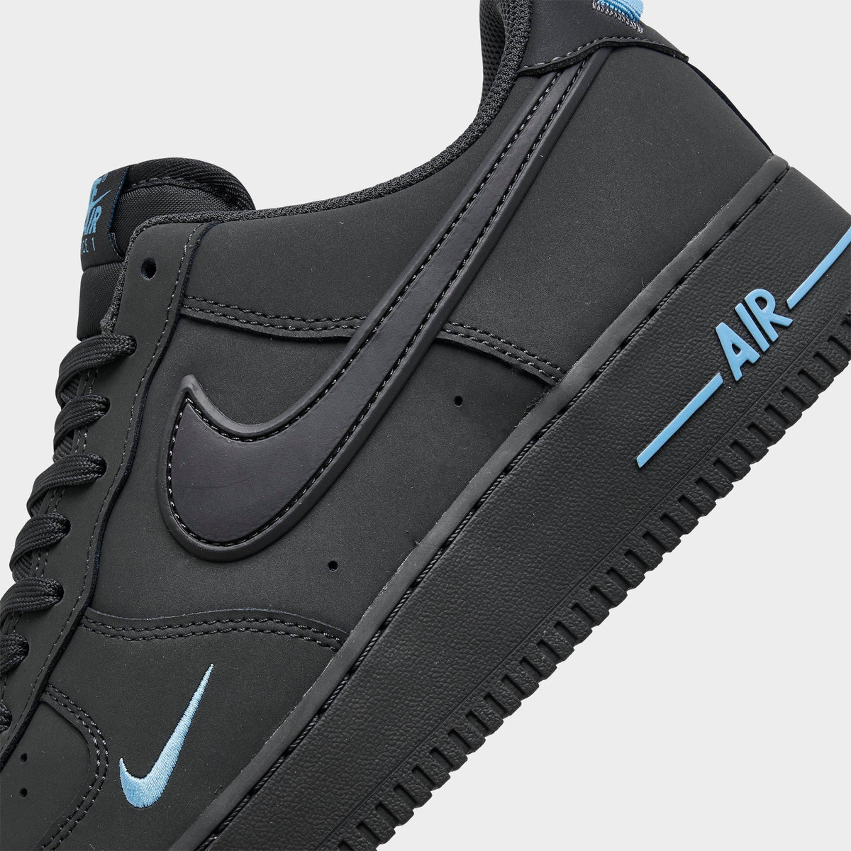 Men's Nike Air Force 1 '07 Casual Shoes - Anthracite/Anthracite/Football Blue - view 3