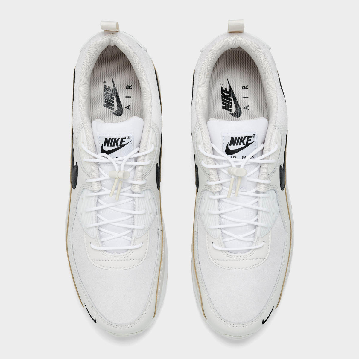 Men's Nike Air Max 90 Casual Shoes - White/Light Orewood Brown/Phantom/Black - view 5