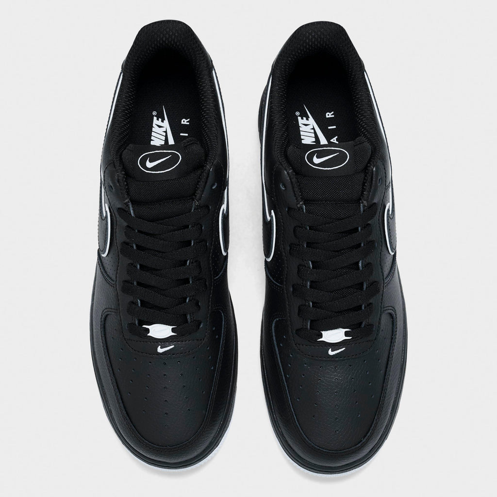 Men's Nike Air Force 1 '07 LV8 Casual Shoes - Black/White - view 5