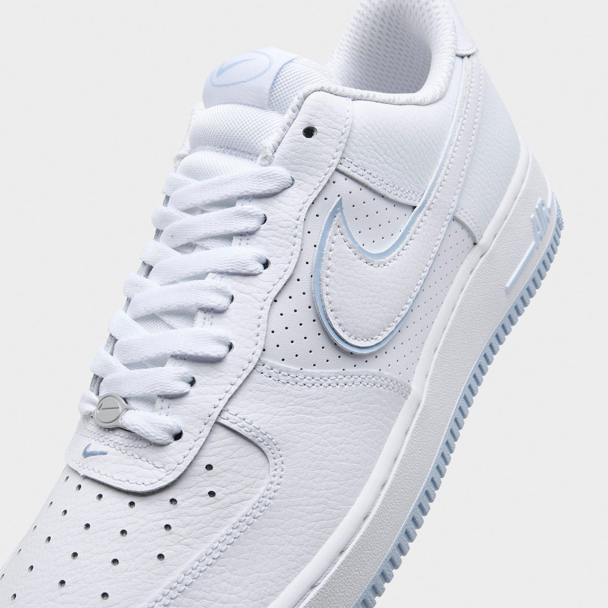Men's Nike Air Force 1 '07 LV8 Casual Shoes - White/Hydrogen Blue/White - view 3