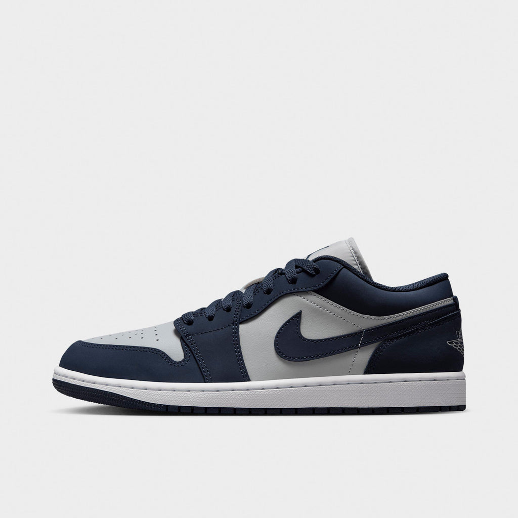 Men's Air Jordan Retro 1 Low Casual Shoes - Obsidian/Grey Fog/Pink Foam/Obsidian