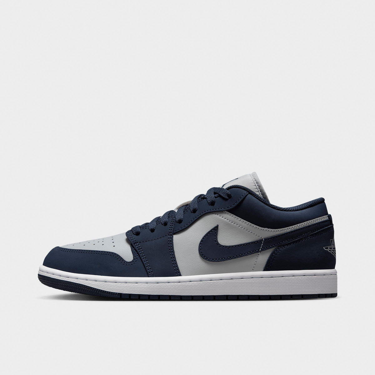 Men's Air Jordan Retro 1 Low Casual Shoes - Obsidian/Grey Fog/Pink Foam/Obsidian