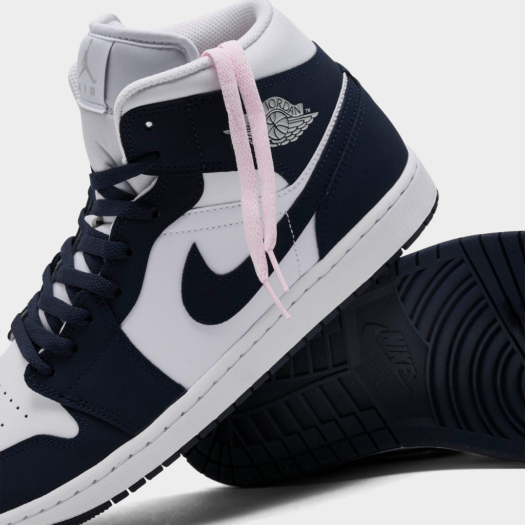 Men's Air Jordan Retro 1 Mid Casual Shoes - Obsidian/White/Grey Fog/Obsidian - view 3
