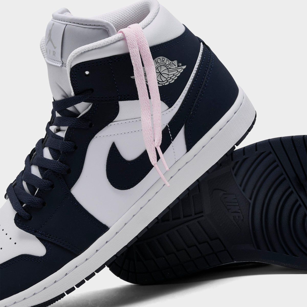 Men's Air Jordan Retro 1 Mid Casual Shoes - Obsidian/White/Grey Fog/Obsidian - view 3