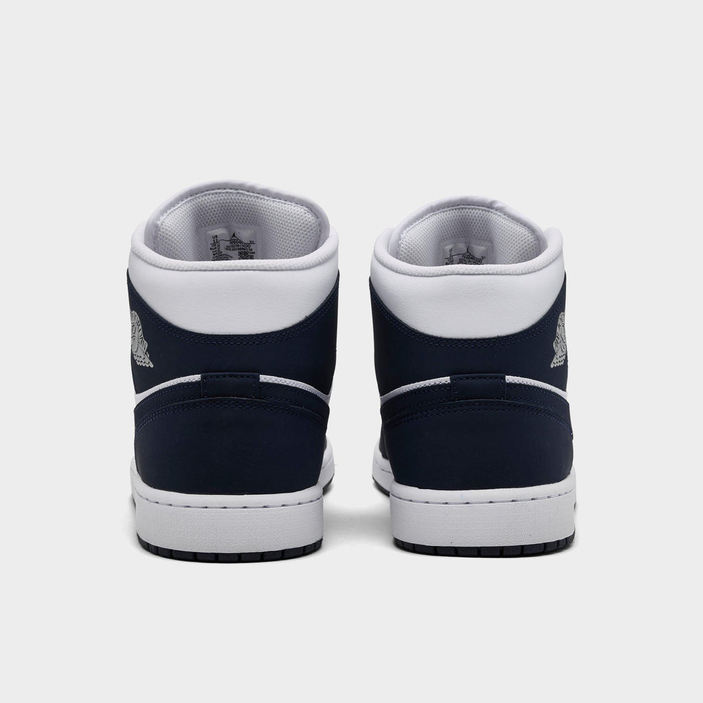 Men's Air Jordan Retro 1 Mid Casual Shoes - Obsidian/White/Grey Fog/Obsidian - view 4