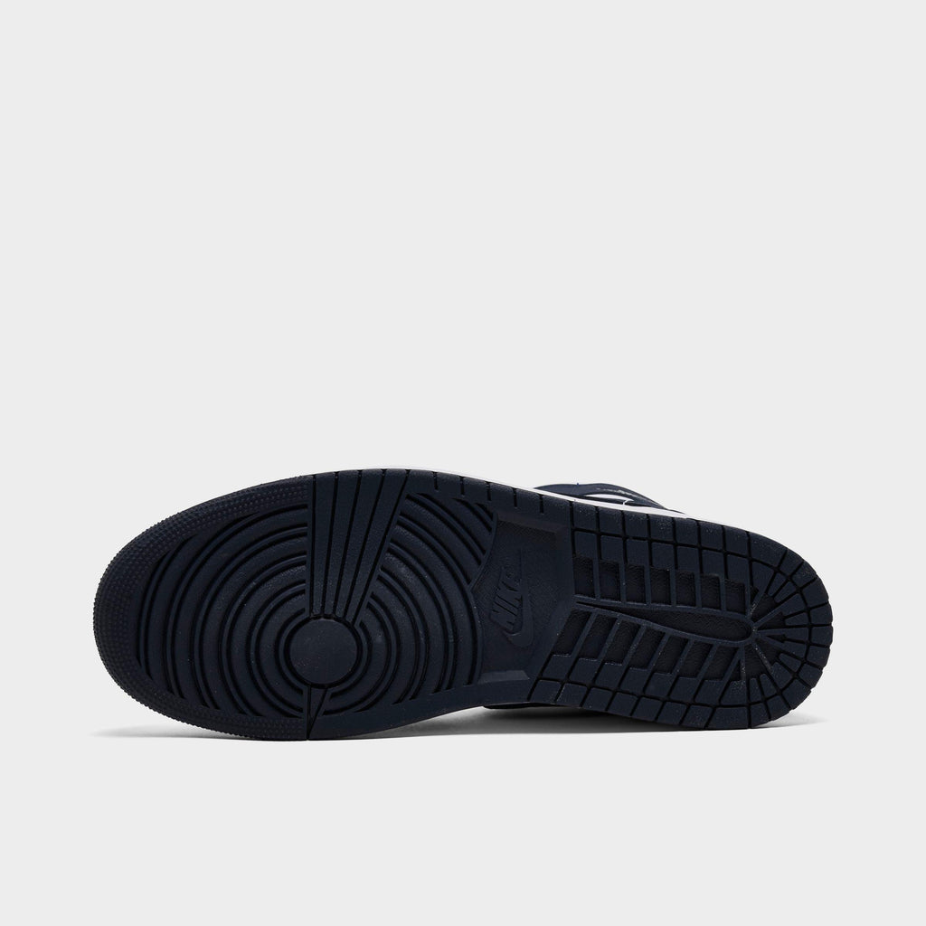 Men's Air Jordan Retro 1 Mid Casual Shoes - Obsidian/White/Grey Fog/Obsidian - view 6