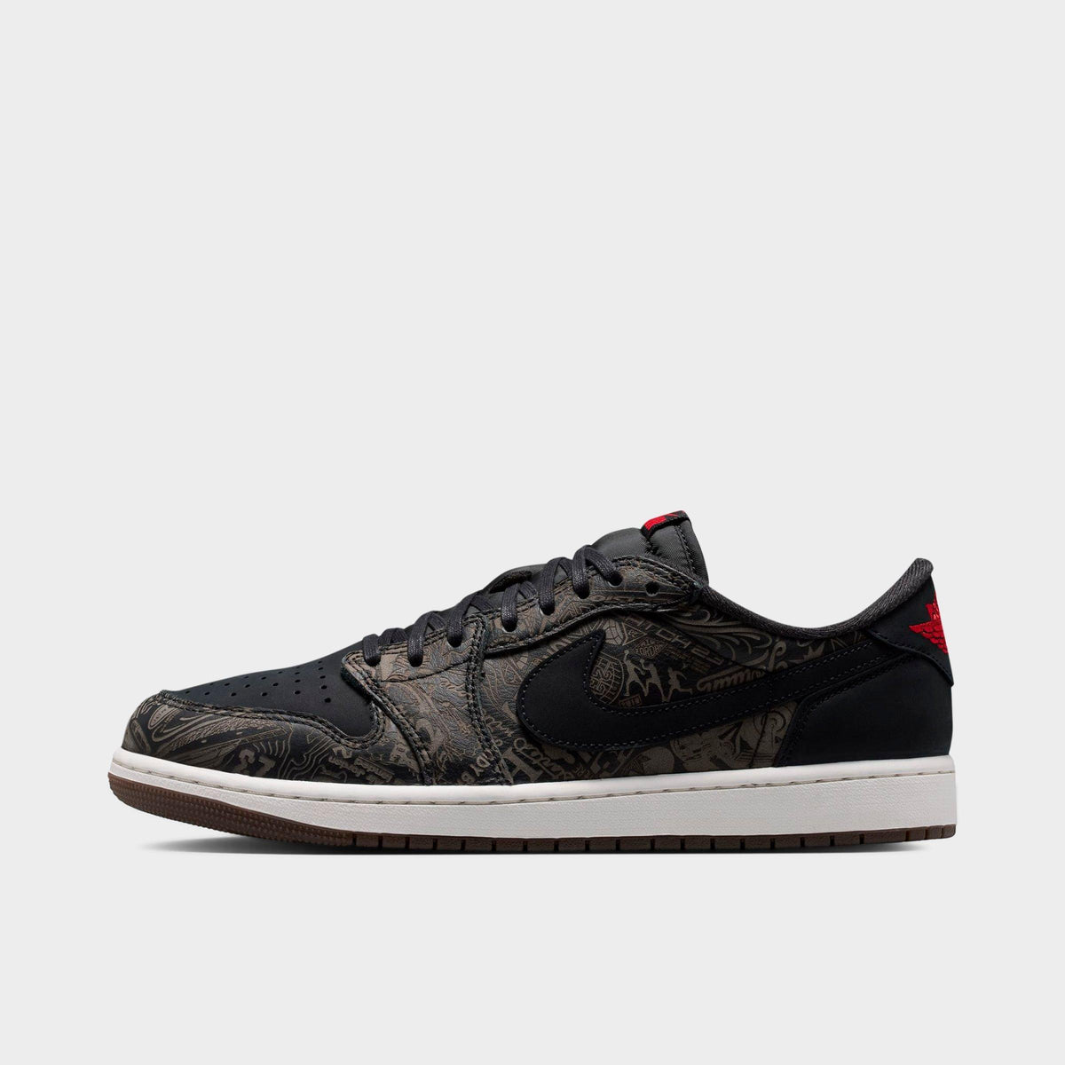Men's Air Jordan Retro 1 Low OG SE Laser Casual Shoes - Black/University Red/Palomino/Summit White