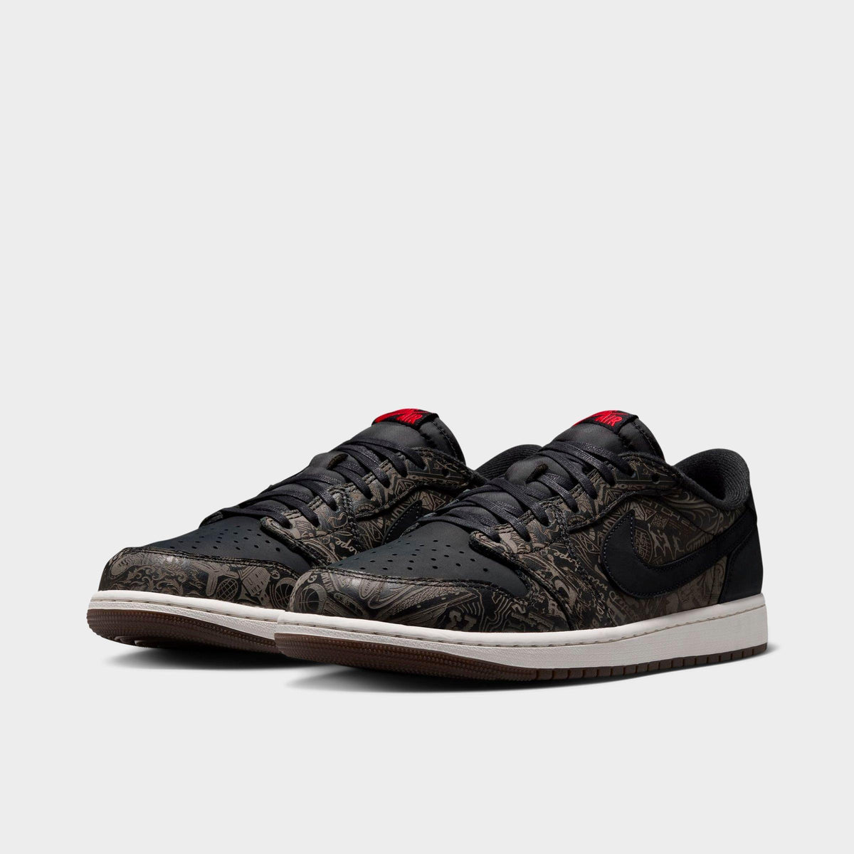 Men's Air Jordan Retro 1 Low OG SE Laser Casual Shoes - Black/University Red/Palomino/Summit White - view 2