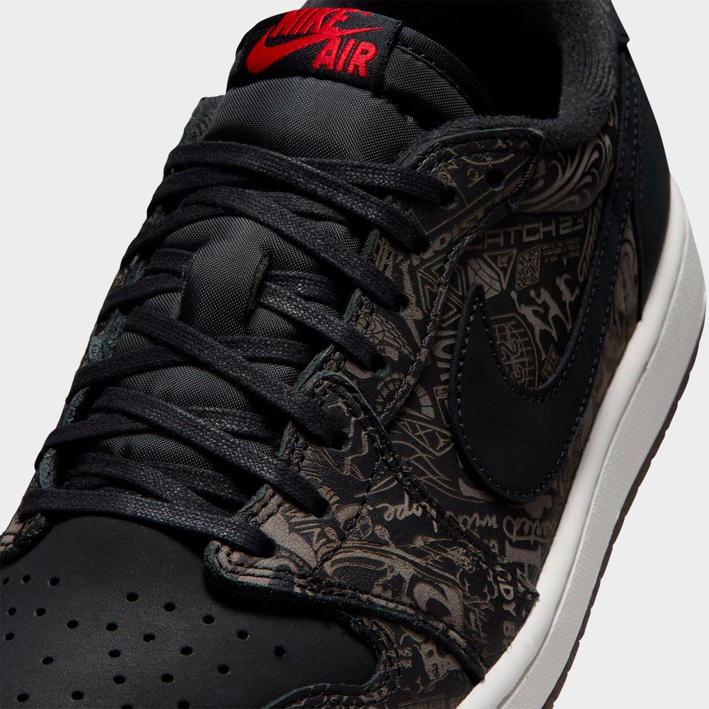 Men's Air Jordan Retro 1 Low OG SE Laser Casual Shoes - Black/University Red/Palomino/Summit White - view 3