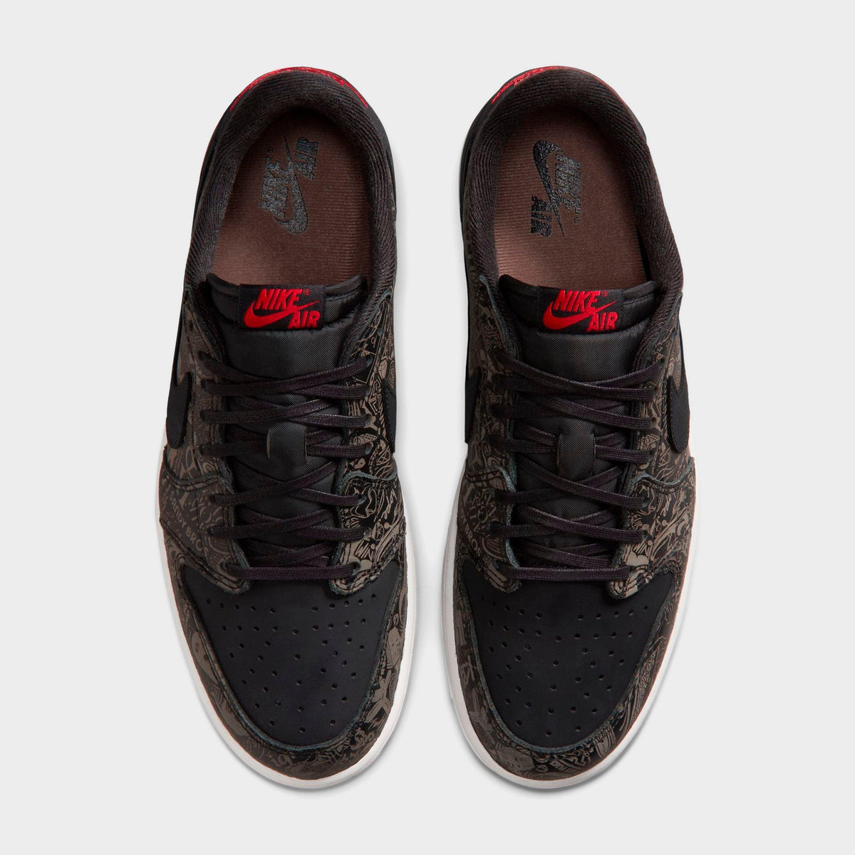 Men's Air Jordan Retro 1 Low OG SE Laser Casual Shoes - Black/University Red/Palomino/Summit White - view 5