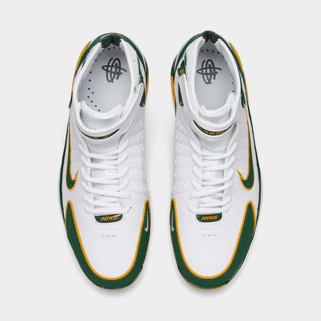 Men's Nike Air Zoom Huarache 2K4 PE Sue Bird Basketball Shoes - White/Deep Forest/Canyon Gold - view 5