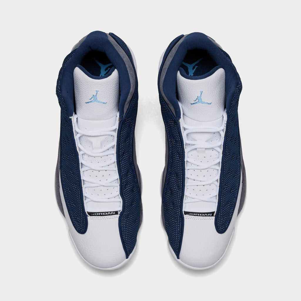 Men's Air Jordan Retro 13 Basketball Shoes - Navy/University Blue/Flint Grey/White - view 5