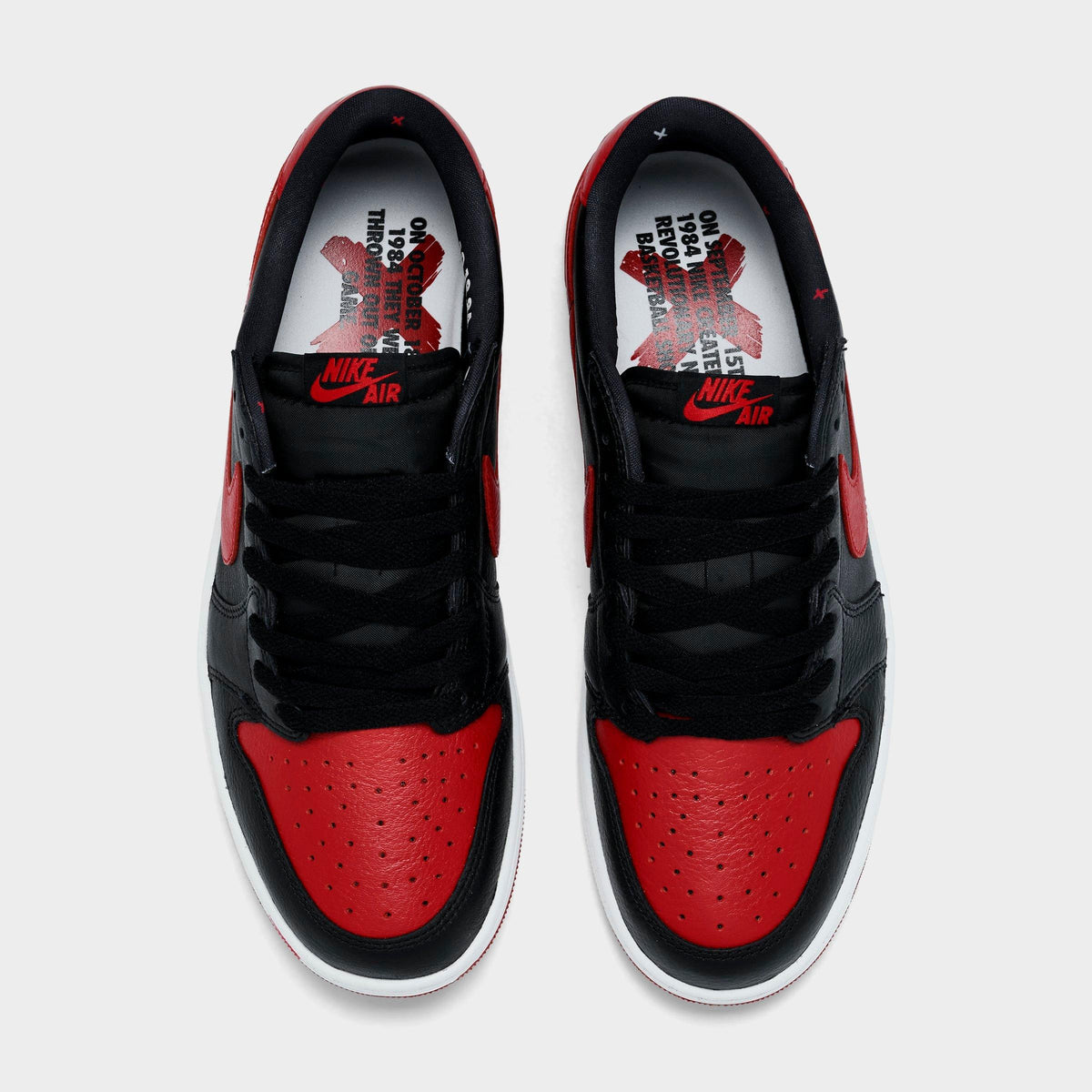 Men's Air Jordan Retro 1 Low OG Casual Shoes - Black/Varsity Red/Summit White - view 5