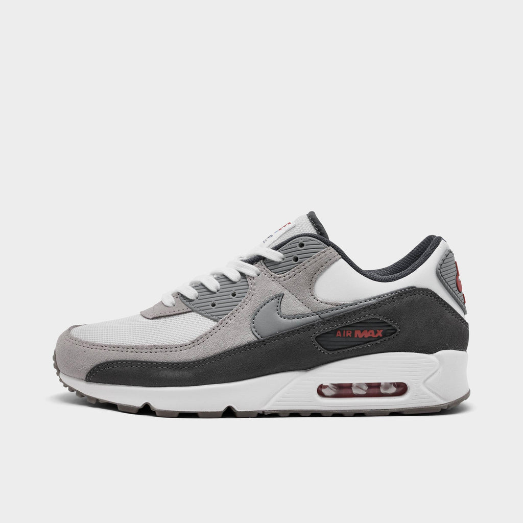 Men's Nike Air Max 90 Premium Casual Shoes - Summit White/College Grey/Anthracite/Particle Grey