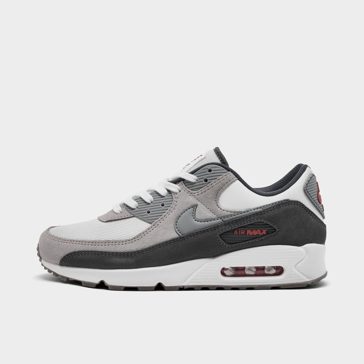 Men's Nike Air Max 90 Premium Casual Shoes - Summit White/College Grey/Anthracite/Particle Grey