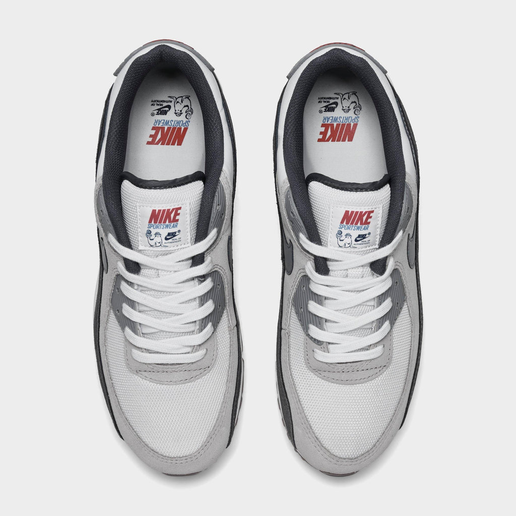 Men's Nike Air Max 90 Premium Casual Shoes - Summit White/College Grey/Anthracite/Particle Grey - view 5