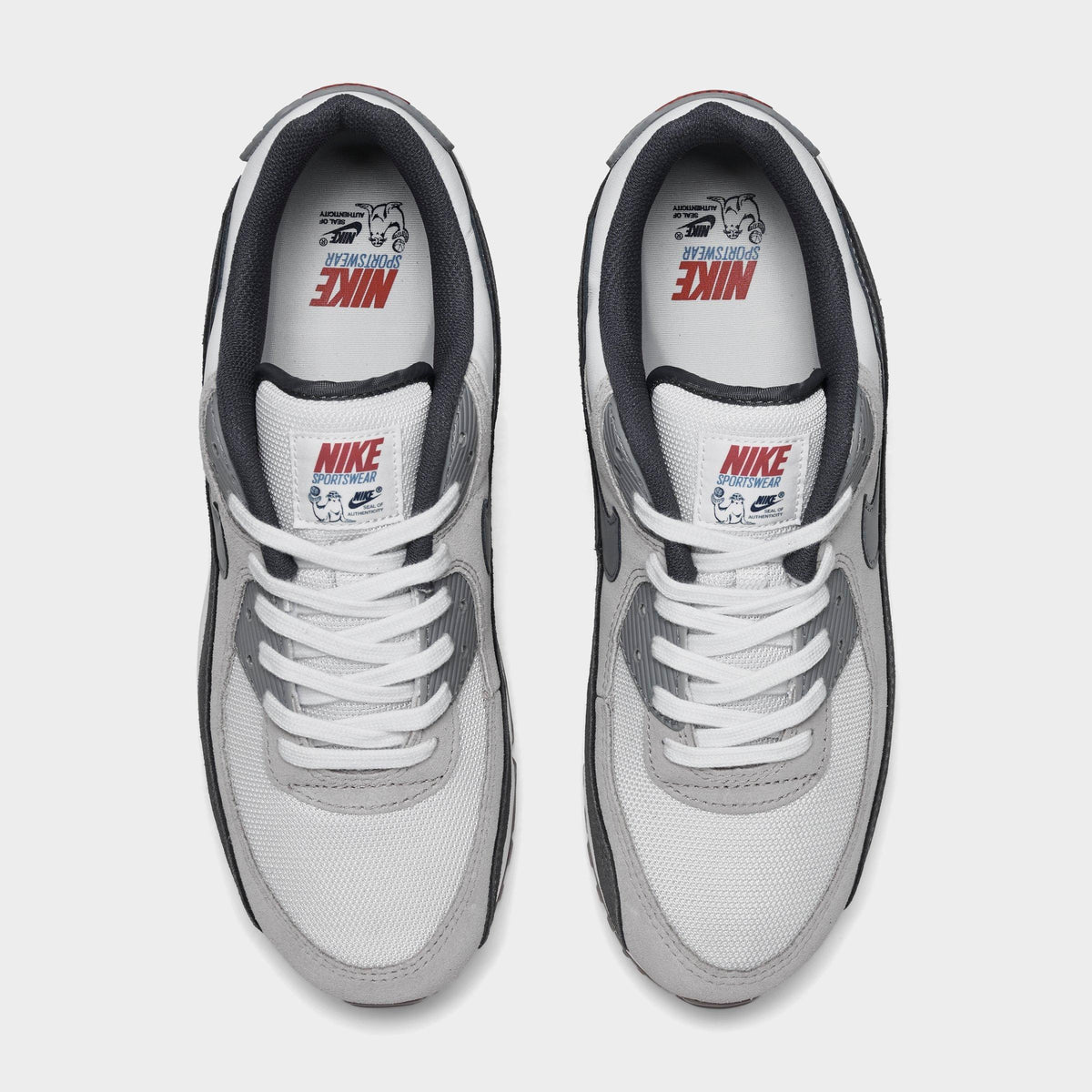 Men's Nike Air Max 90 Premium Casual Shoes - Summit White/College Grey/Anthracite/Particle Grey - view 5