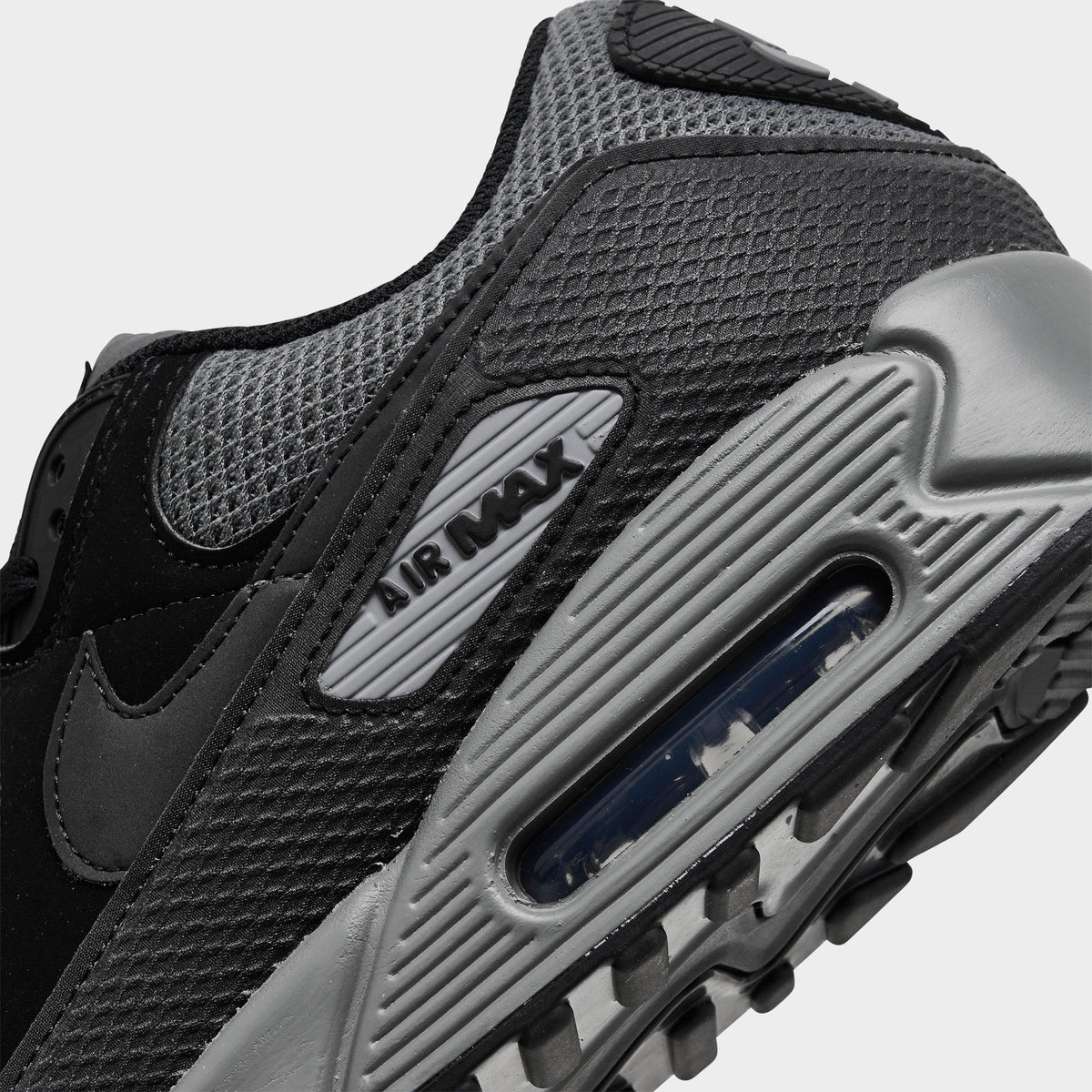 Men's Nike Air Max 90 Premium Casual Shoes - Black/Black/Iron Grey/Cool Grey - view 3