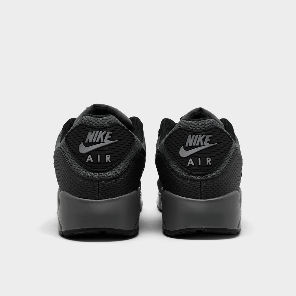 Men's Nike Air Max 90 Premium Casual Shoes - Black/Black/Iron Grey/Cool Grey - view 4
