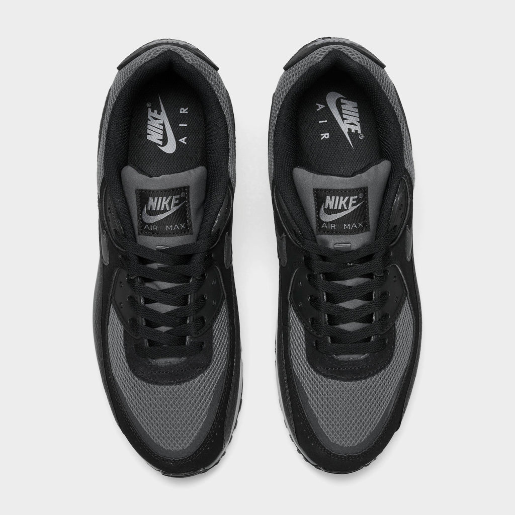 Men's Nike Air Max 90 Premium Casual Shoes - Black/Black/Iron Grey/Cool Grey - view 5