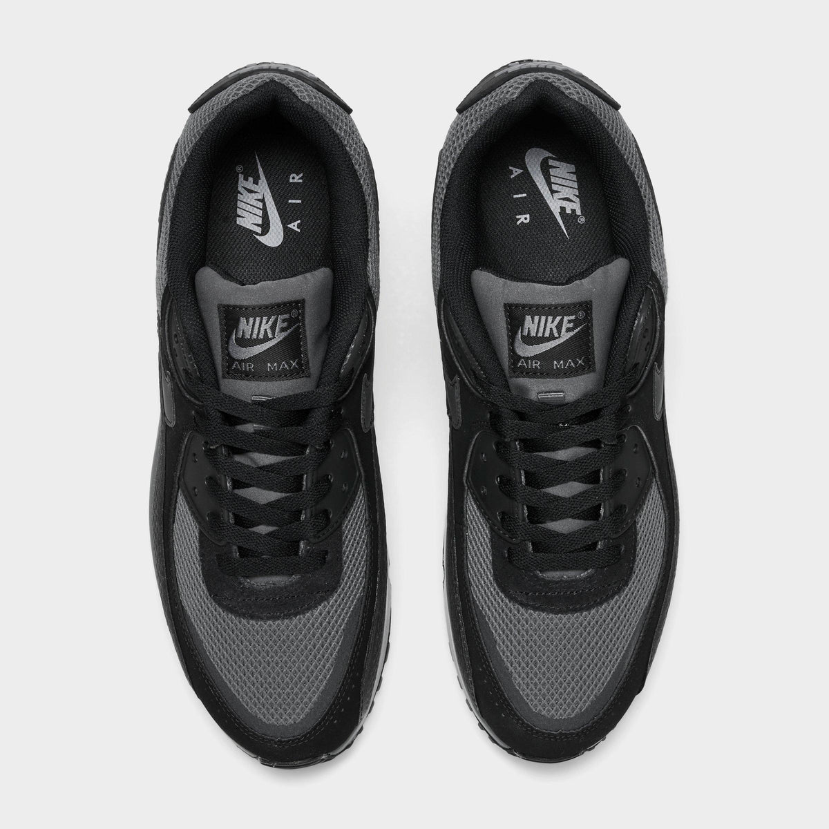 Men's Nike Air Max 90 Premium Casual Shoes - Black/Black/Iron Grey/Cool Grey - view 5