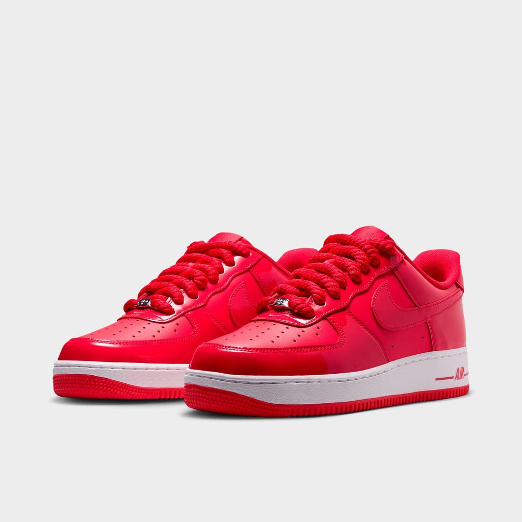 Men's Nike Air Force 1 '07 Patent Leather Casual Shoes - University Red/White/Metallic Silver/Light Crimson - view 2
