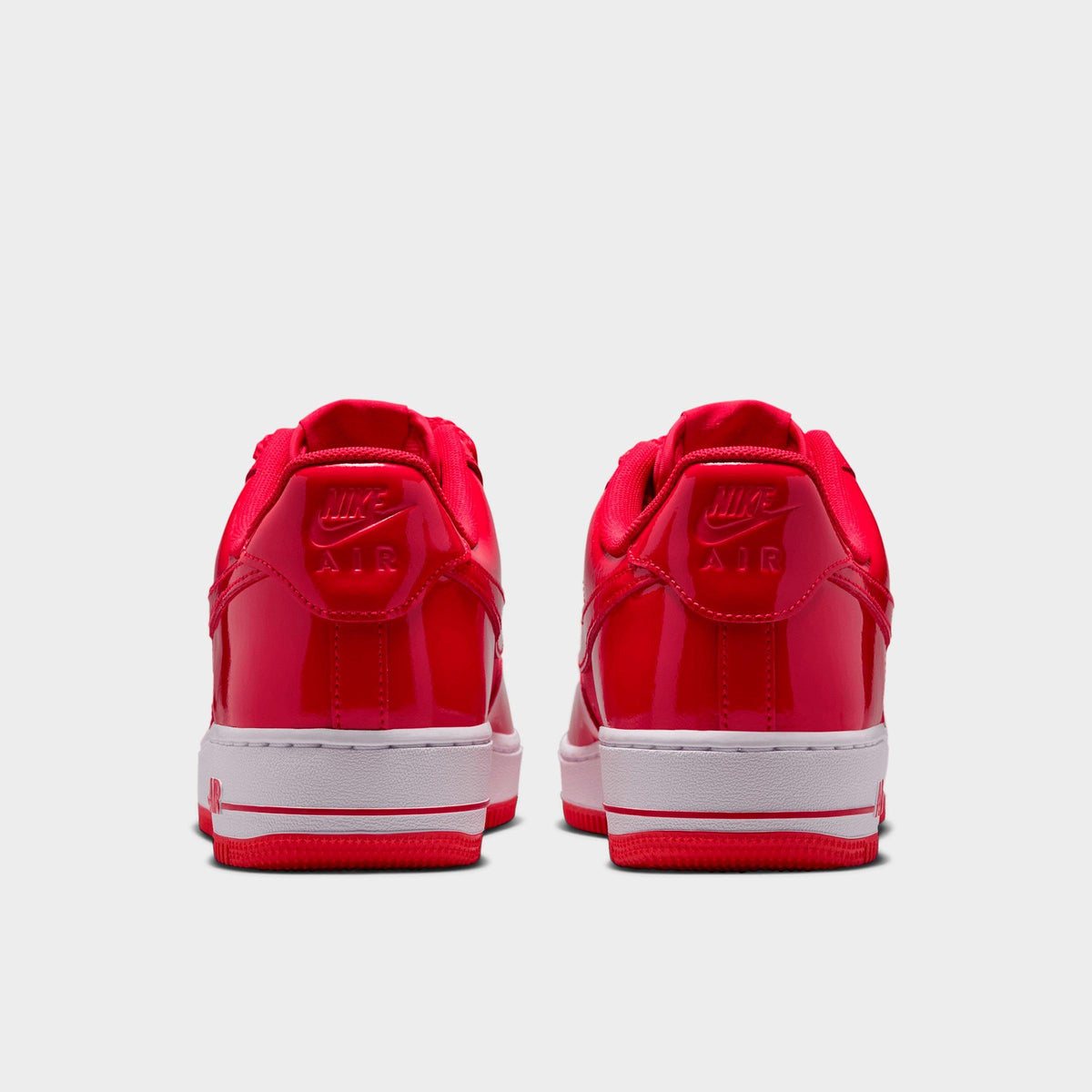 Men's Nike Air Force 1 '07 Patent Leather Casual Shoes - University Red/White/Metallic Silver/Light Crimson - view 4