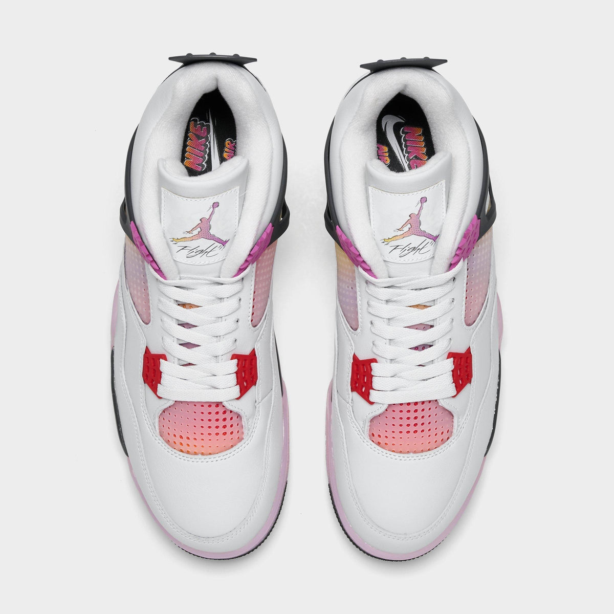 Men's Air Jordan Retro 4 Basketball Shoes - Off White/Anthracite/Fire Pink - view 5
