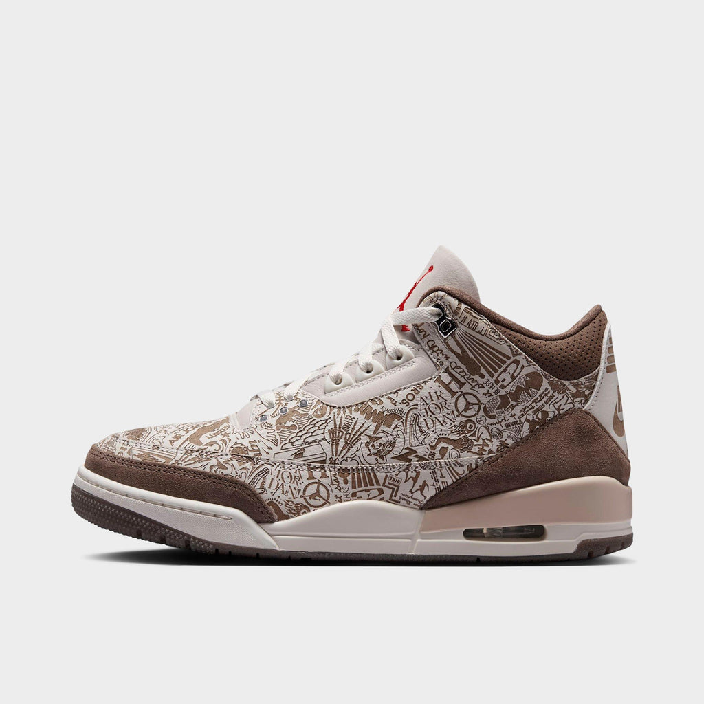 Men's Air Jordan Retro 3 Basketball Shoes - Phantom/University Red/Palomino/Sail