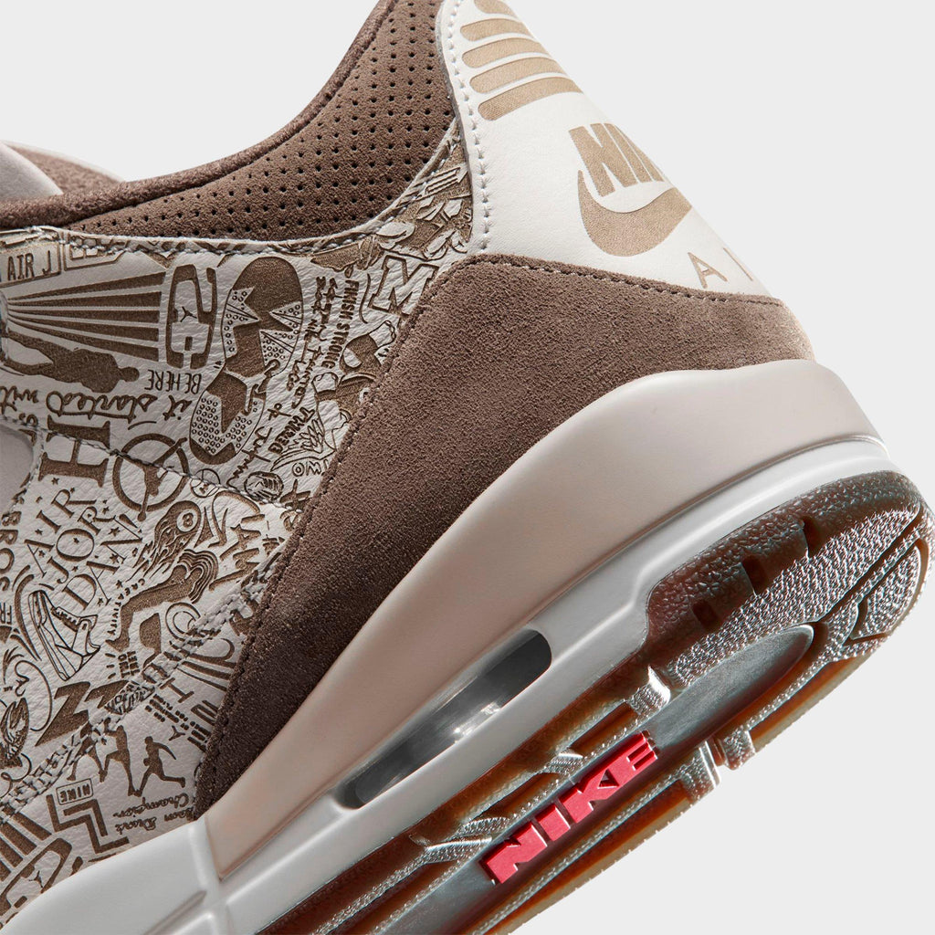 Men's Air Jordan Retro 3 Basketball Shoes - Phantom/University Red/Palomino/Sail - view 3