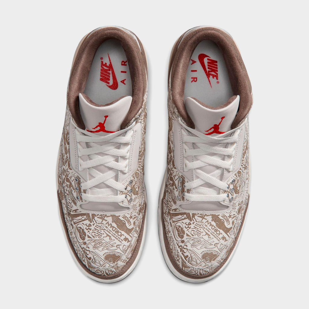 Men's Air Jordan Retro 3 Basketball Shoes - Phantom/University Red/Palomino/Sail - view 5